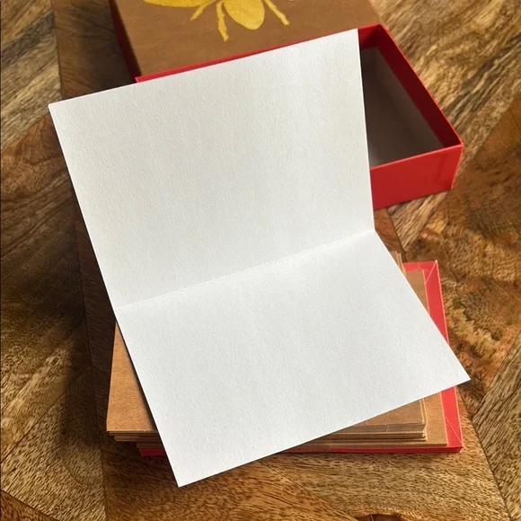 Red and Gold Bee Note Card Set - Picture 5 of 11